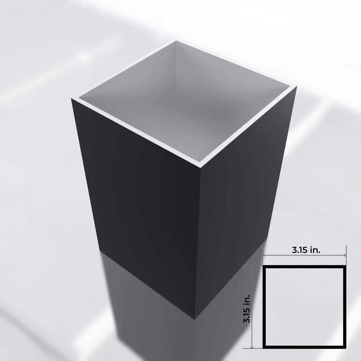 3.15x3.15 Square Post Black