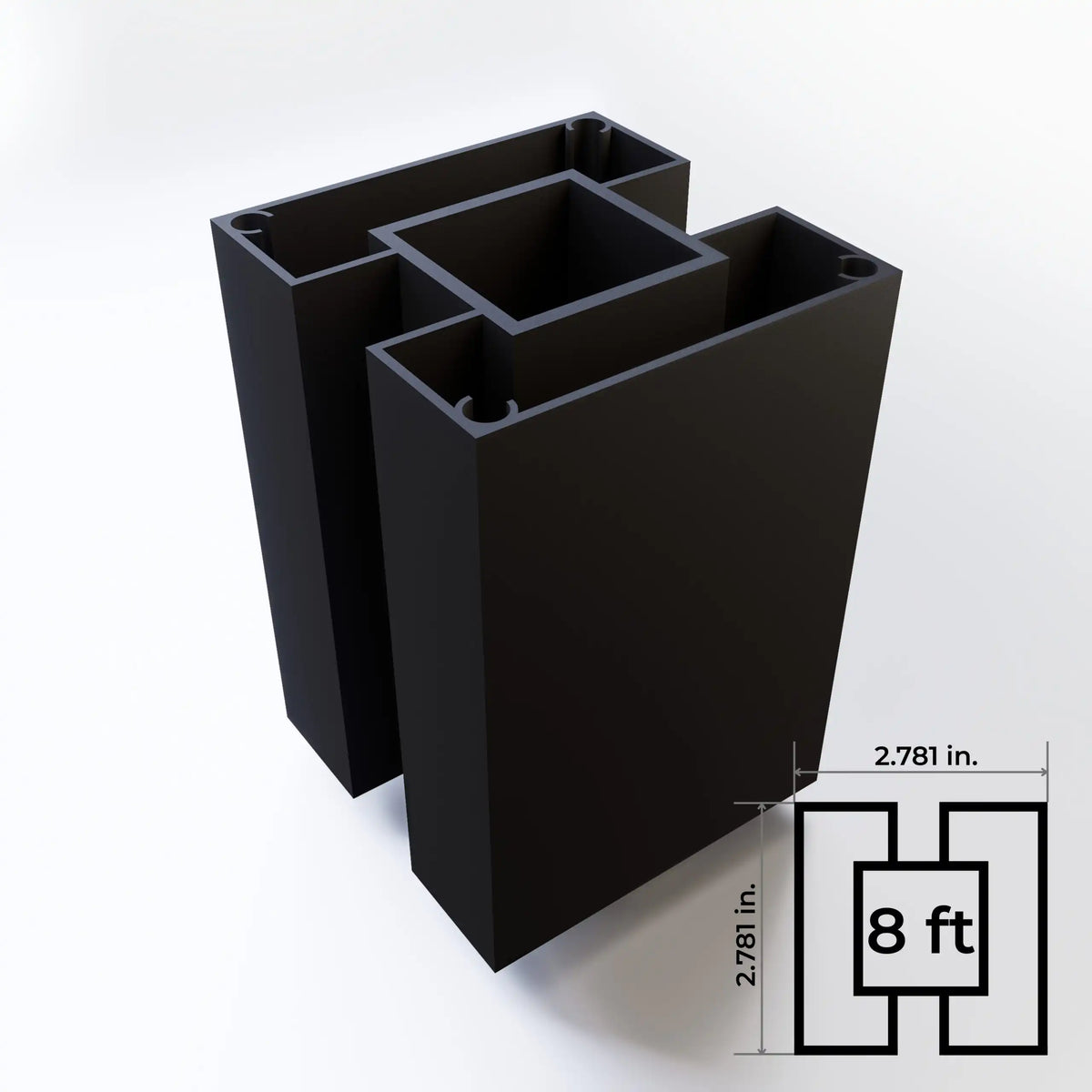 2 way post 8ft Black