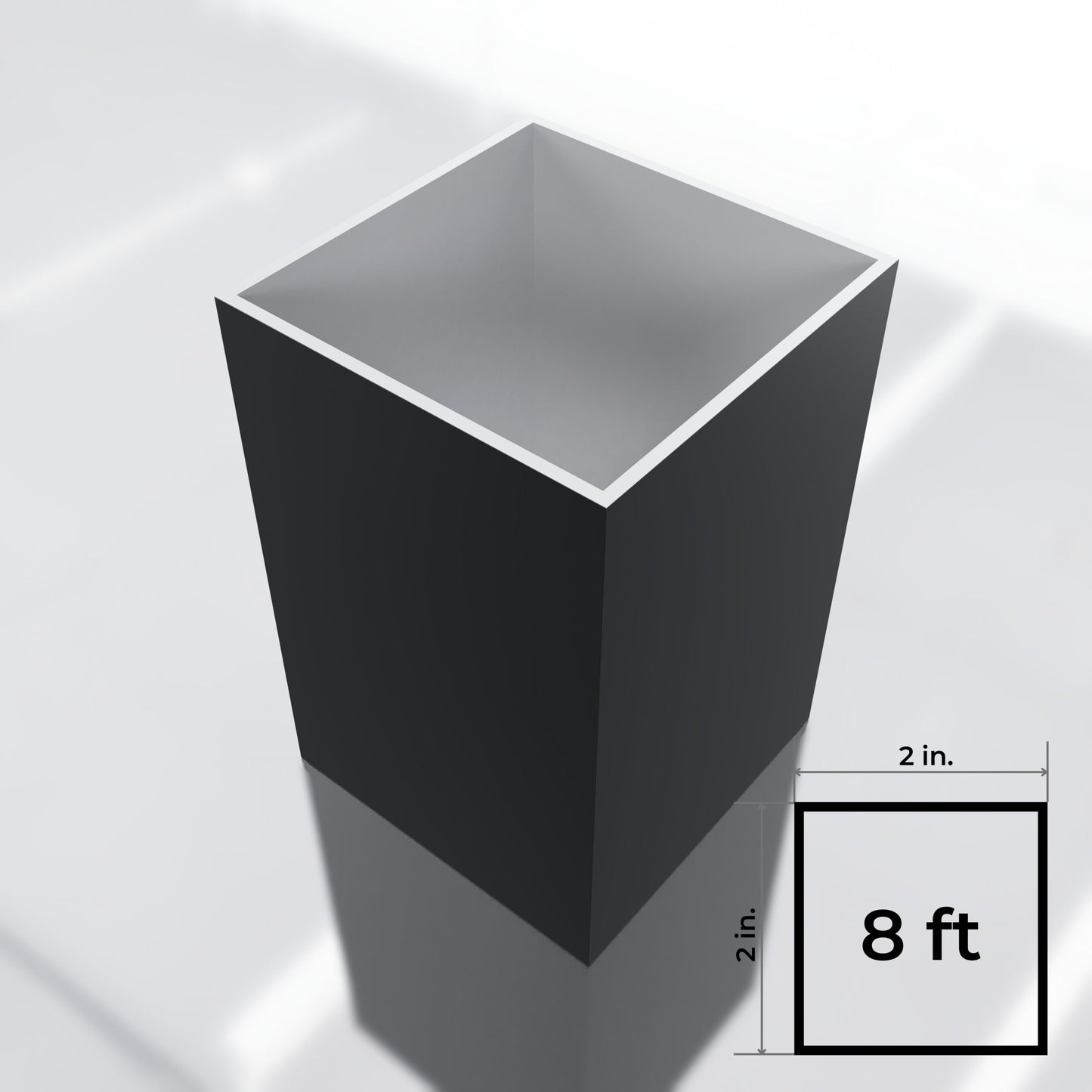 2x2 Square Post 8ft Black