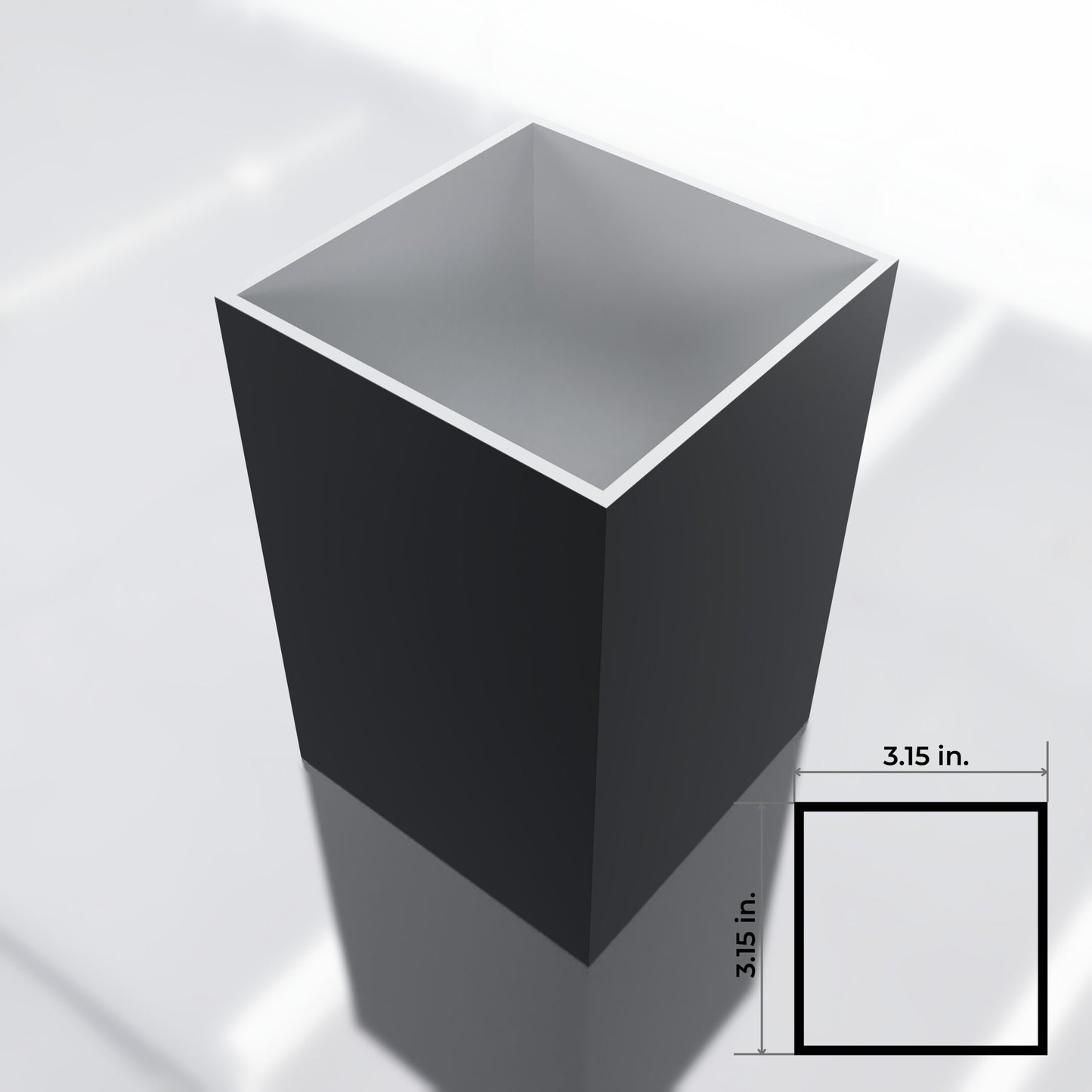 3.15x3.15 Square Post Black
