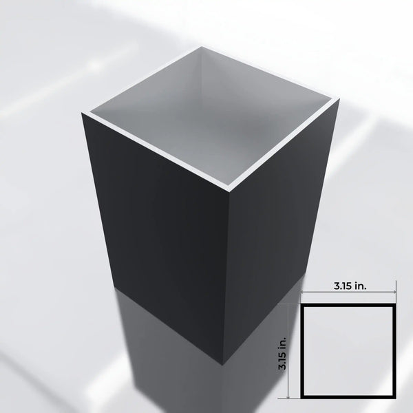 3.15x3.15 in. Light Duty Square post 11 ft. (.080 Thickness) - Black