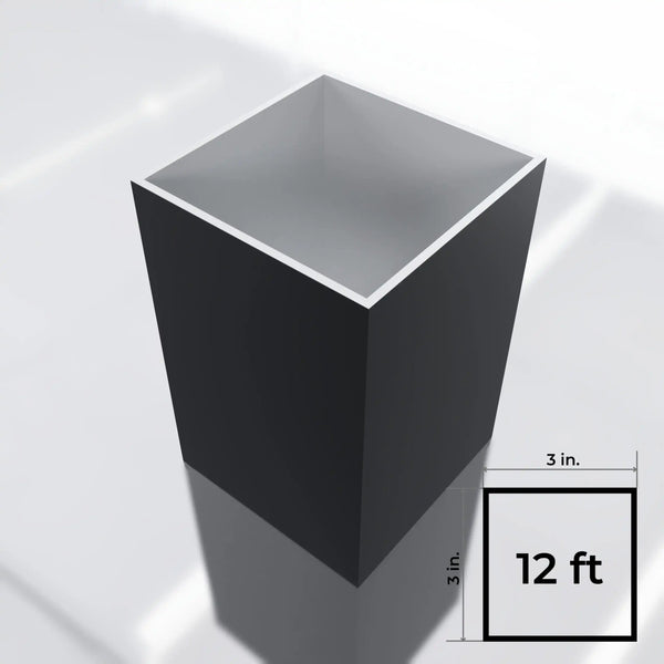 3x3 in. x 12 ft. HD Square Post (.090 Thk) - Black