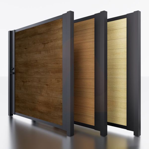 Alu 60 T&G Wood look 6x6 ft DIY pedestrian gate kit