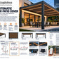 DIY patio cover kit 13 x 19 ft black frame warm teak louver