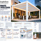 DIY patio cover kit 13 x 19 ft white frame white louver