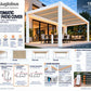 DIY patio cover kit 13 x 19 ft white frame white oak louver