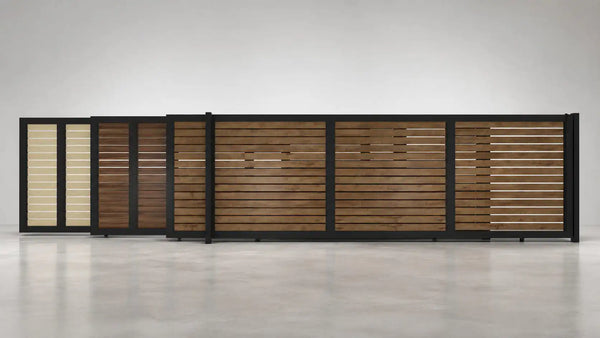 ALU 40 Horizontal GAP 3/8" Wood Grain 18X6 ft. Heavy-Duty Sliding Gate - Wood Grain