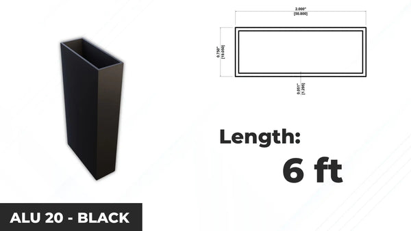 ALU 20 SLAT 6 ft. - Black