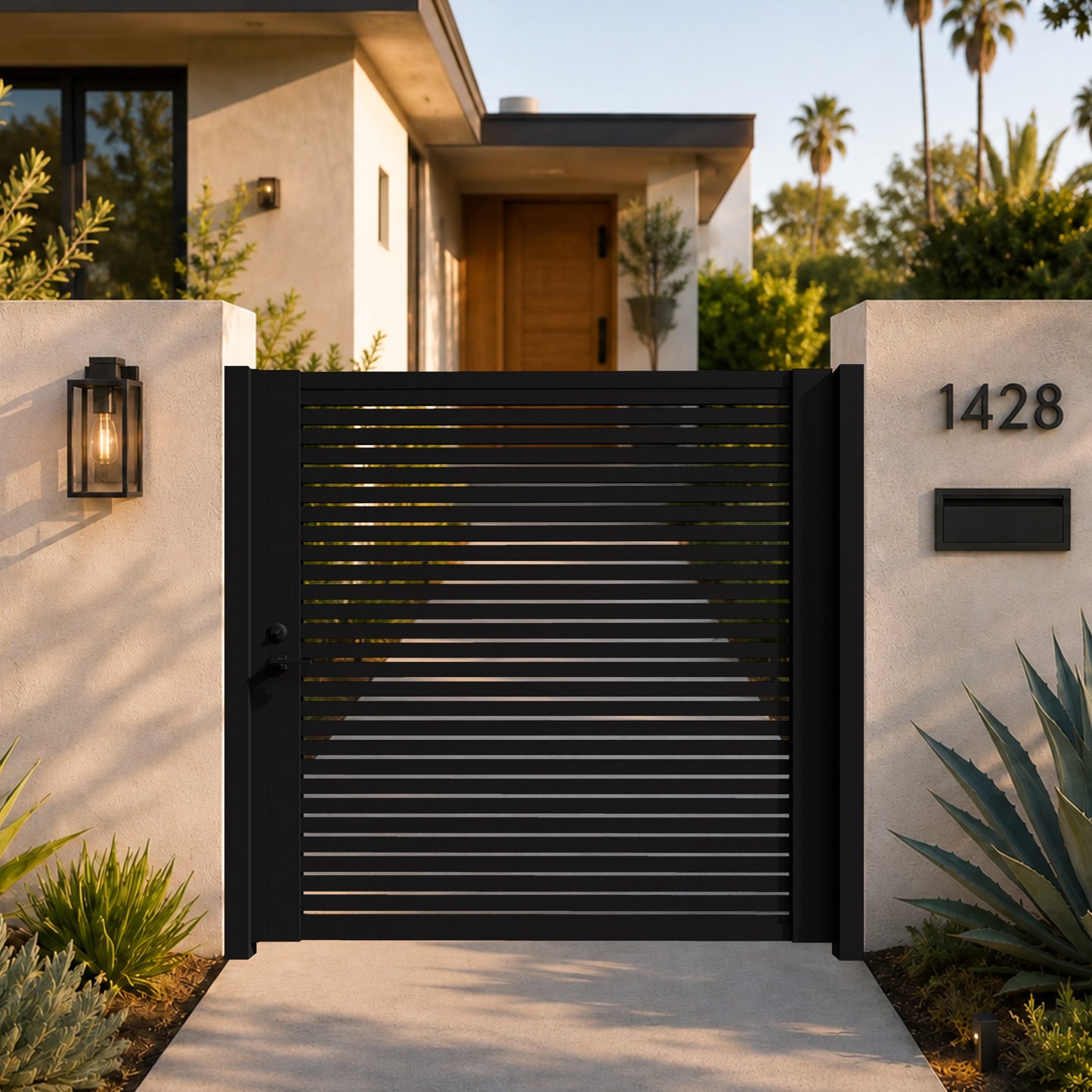 Alu 20 DIY Pedestrian Gate 6x6 ft Black (With Background) v2