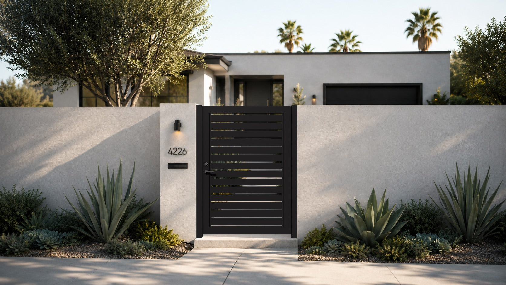 Alu 40 4x6 HD Pedestrian Gate Black (Horizontal)
