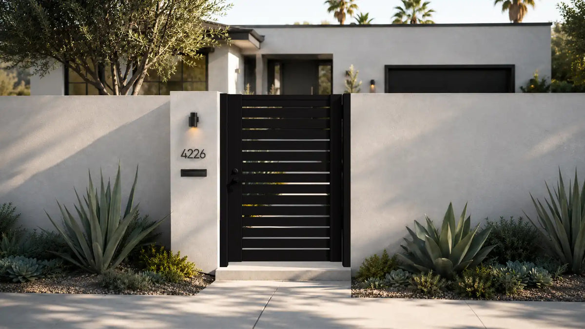 Alu 40 DIY Pedestrian Gate 4x6 ft Black (Horizontal)