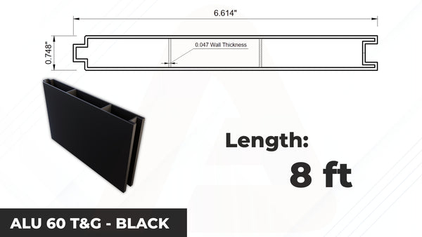 ALU 60 T&G Slat 0.047 THK x 8ft - BL