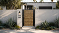 ALU 50-60 T&G Woodgrain 4x6 ft. Universal DIY Pedestrian Gate Kit - Single Swing - NO GAP
