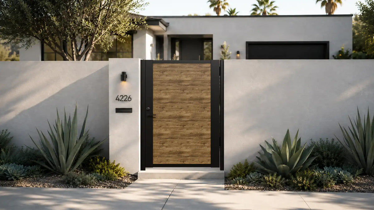Alu 60 T&G DIY Pedestrian Gate 4x6 ft Woodgrain (Horizontal)