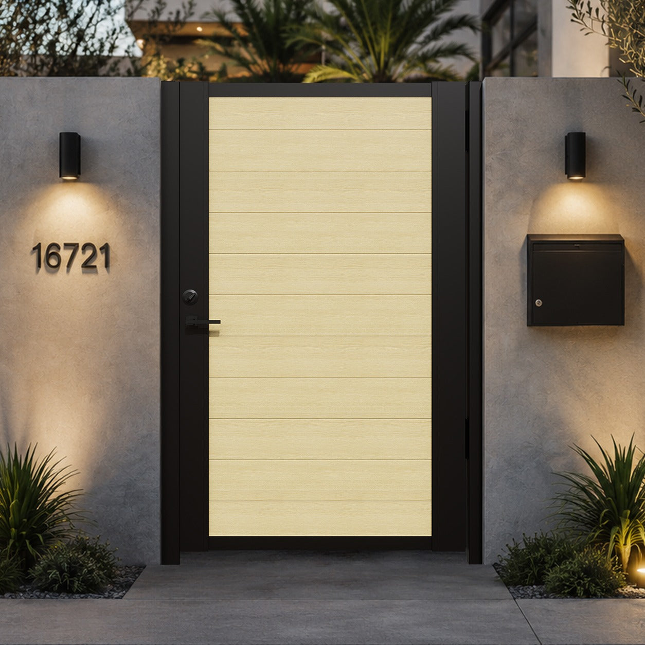 Alu 60 T&G DIY Pedestrian Gate 4x6 ft Yellow Oak (With Background)