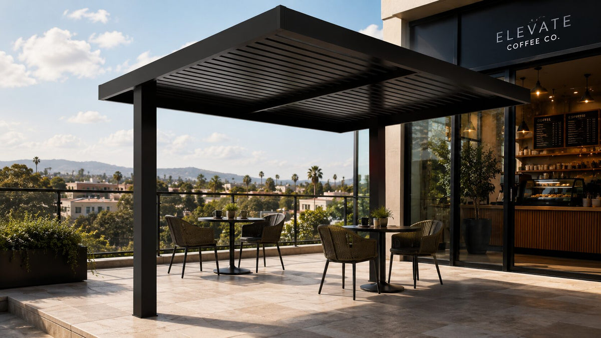 Cantilever Aluminum Patio Cover Kit - Slats Roofing roof and structural beam detail