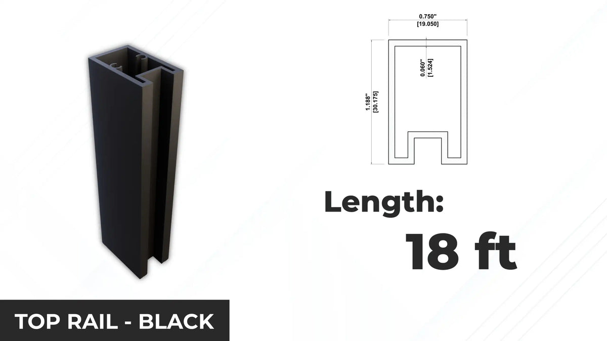 TOP RAIL BL 18ft