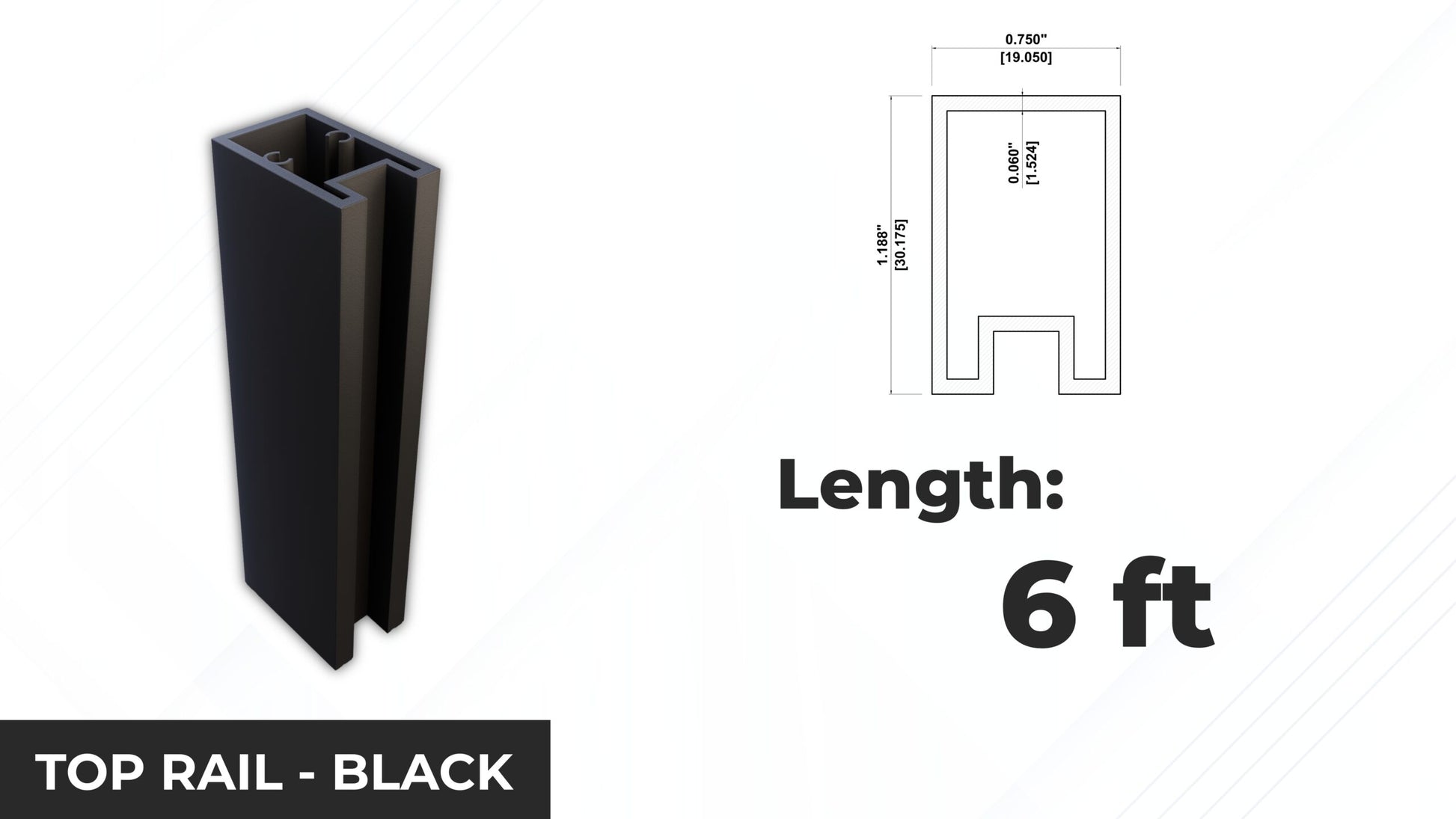 TOP RAIL BL 6ft