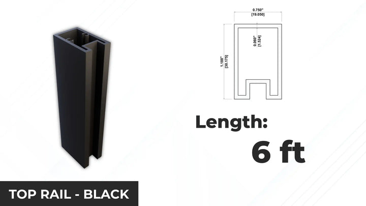 TOP RAIL BL 6ft