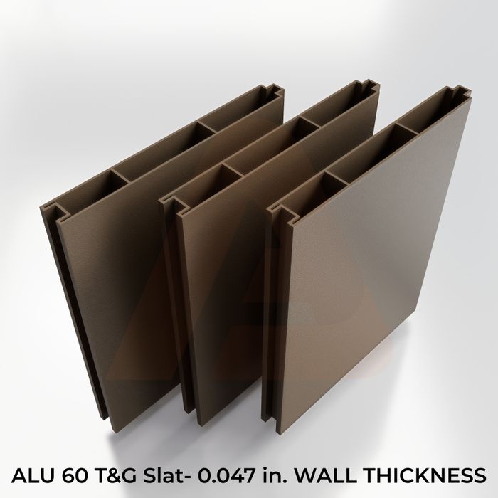 (Box) ALU 60 T&G Slat 0.047in Thk 8ft - 11pcs (Fence Slat Kit) - BL - Bronze