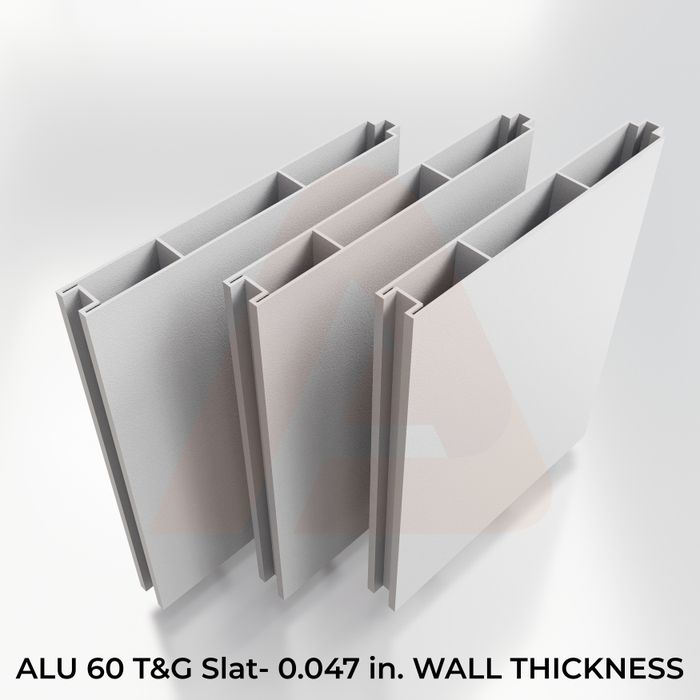 (Box) ALU 60 T&G Slat 0.047in Thk 8ft - 11pcs (Fence Slat Kit) - BL - White