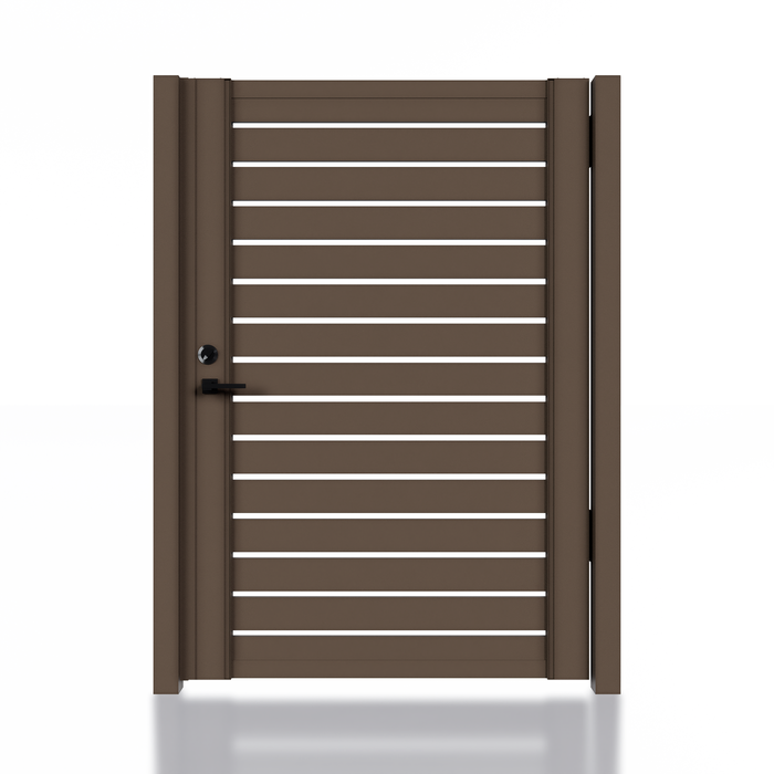 (Box) Alu 40 4x6 ft. DIY Pedestrian gate kit - Single swing - GAP 3/8" - Bronze