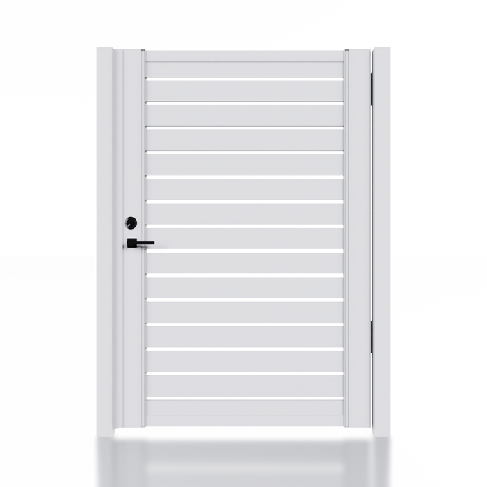 (Box) Alu 40 4x6 ft. DIY Pedestrian gate kit - Single swing - GAP 3/8" - White