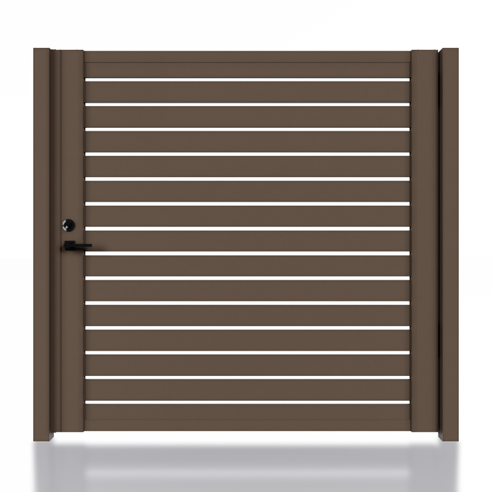 (Box) Alu 40 6x6 ft. DIY Pedestrian gate kit - Single swing - GAP 3/8" - Bronze