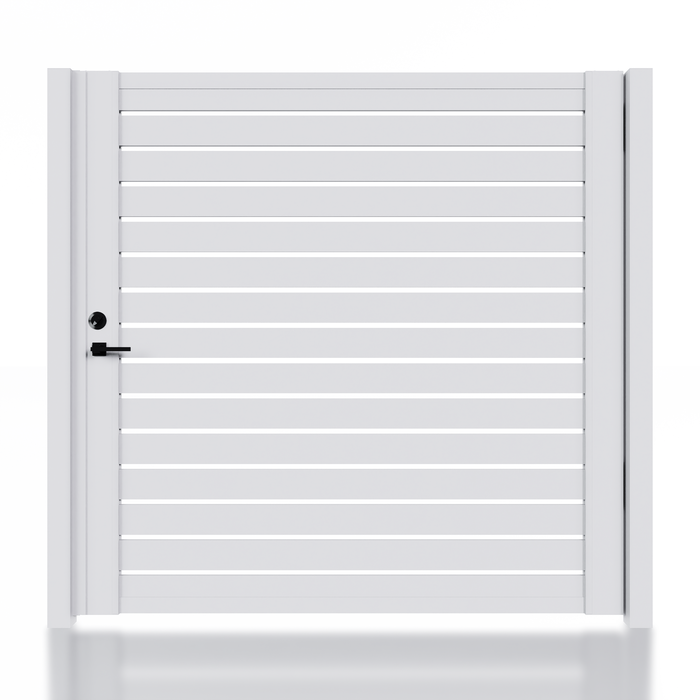 (Box) Alu 40 6x6 ft. DIY Pedestrian gate kit - Single swing - GAP 3/8" - White