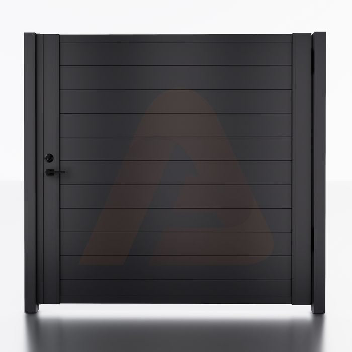 (Box) Alu 60 T&G 6x6 ft. DIY Pedestrian Gate Kit - Single swing - No Gap