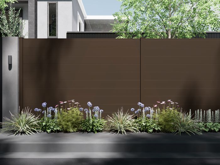 Alu 60 T&G - 8ft x 6ft H 2way post Fence Kit - GAP 1/2" - Bronze
