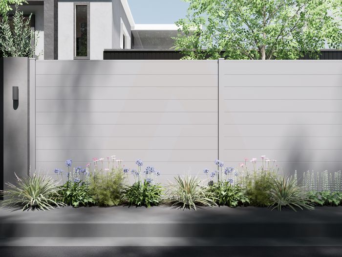Alu 60 T&G - 8ft x 6ft H 2way post Fence Kit - GAP 1/2" - White