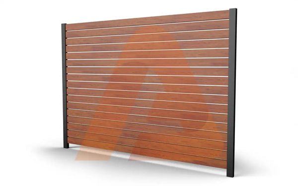Aluminum Fence Kit Alu40 Woodgrain SLAT 6' x 6' 1/2 GAP